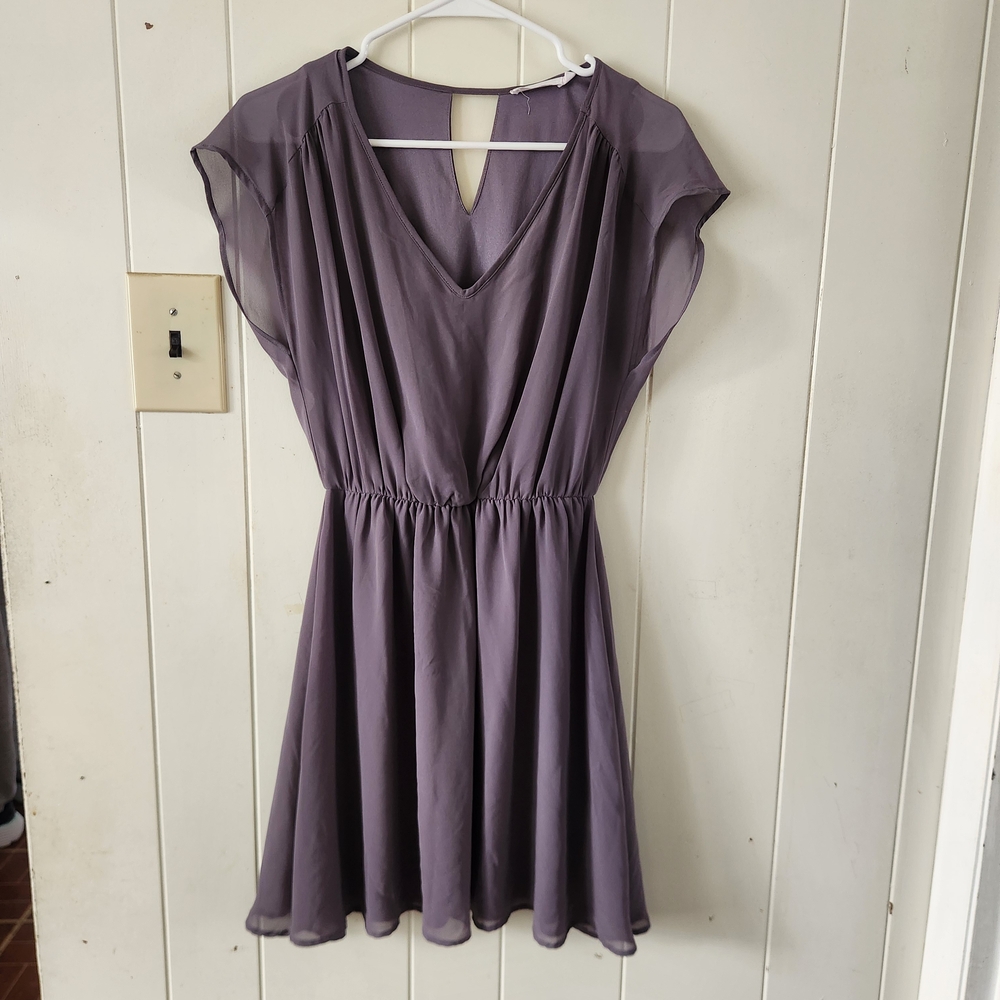 Lush Purple Mini Chiffon Dress Size M